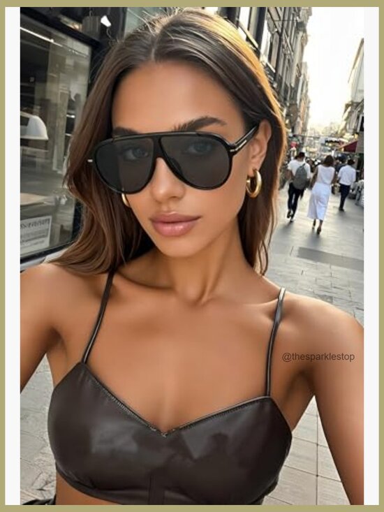 Oversized Aviator Sunglasses Retro Big Round 70s Vintage main image 7